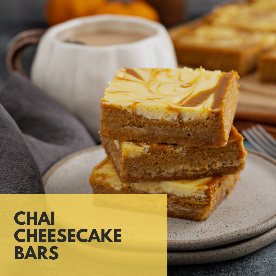 Chai Tea Cheesecake Bars