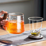 Pacific Northwest Inspired 18.2oz Wooden Tea Cup with Filter Lid