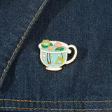 Baji Metal Frog Lotus Cup Brooch